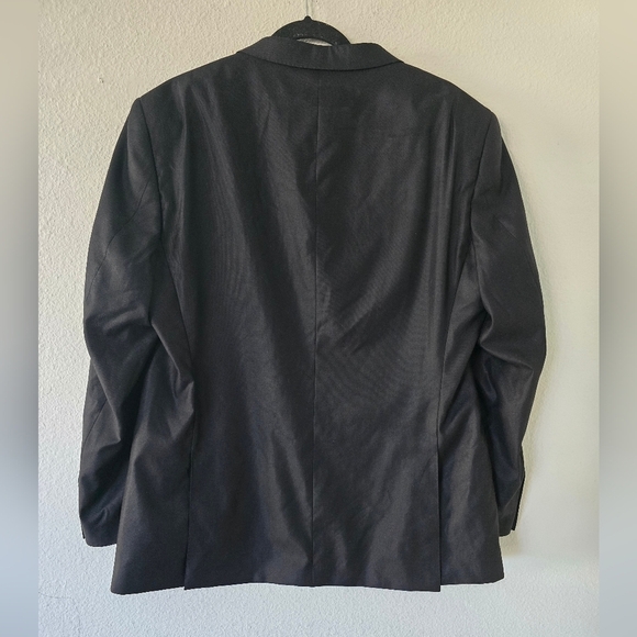Tiglio Luxe Blazer Sports Coat Men 44R Black Silk Wool Italian 2button - Picture 11 of 12